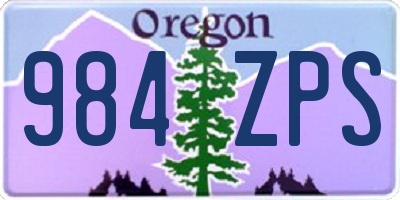 OR license plate 984ZPS