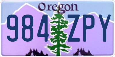OR license plate 984ZPY