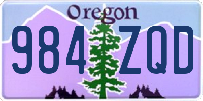 OR license plate 984ZQD