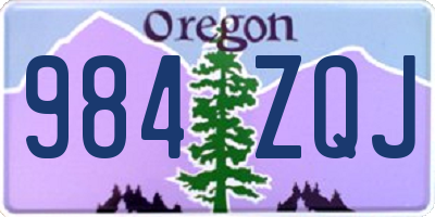 OR license plate 984ZQJ