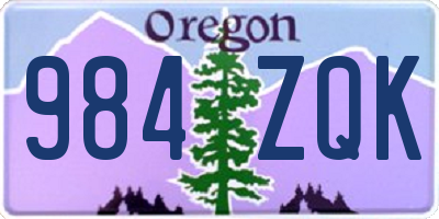OR license plate 984ZQK