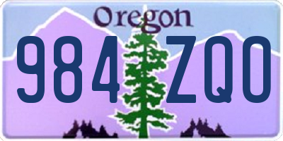 OR license plate 984ZQO