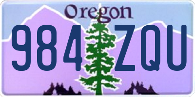 OR license plate 984ZQU