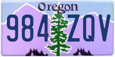 OR license plate 984ZQV