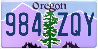 OR license plate 984ZQY