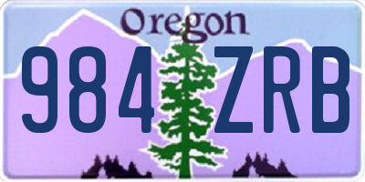 OR license plate 984ZRB