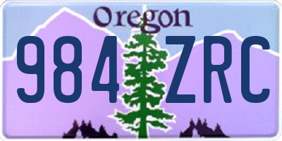 OR license plate 984ZRC