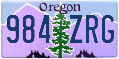 OR license plate 984ZRG