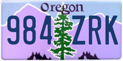 OR license plate 984ZRK