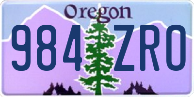 OR license plate 984ZRO