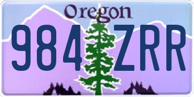 OR license plate 984ZRR