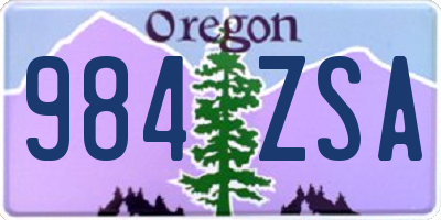 OR license plate 984ZSA
