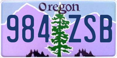 OR license plate 984ZSB