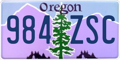 OR license plate 984ZSC