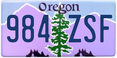 OR license plate 984ZSF