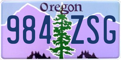 OR license plate 984ZSG