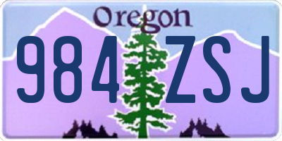 OR license plate 984ZSJ