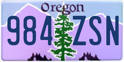 OR license plate 984ZSN