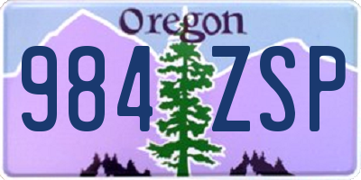 OR license plate 984ZSP