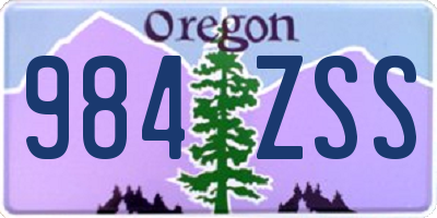 OR license plate 984ZSS