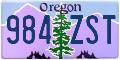 OR license plate 984ZST
