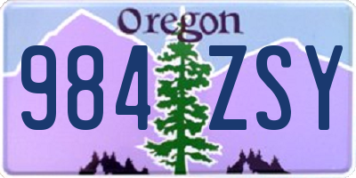OR license plate 984ZSY