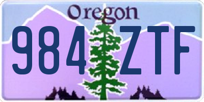 OR license plate 984ZTF
