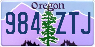 OR license plate 984ZTJ