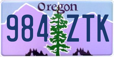 OR license plate 984ZTK