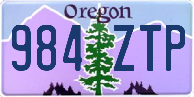 OR license plate 984ZTP
