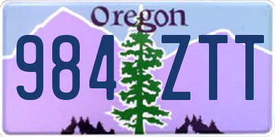 OR license plate 984ZTT