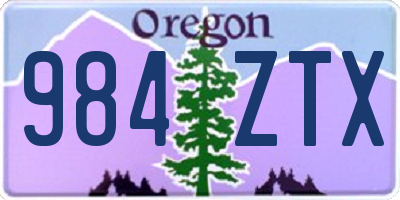 OR license plate 984ZTX