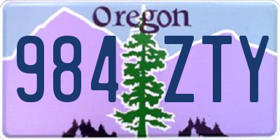 OR license plate 984ZTY