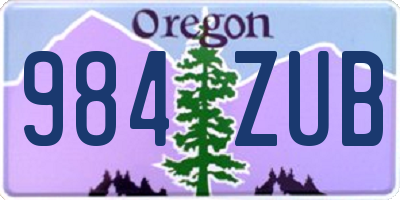 OR license plate 984ZUB