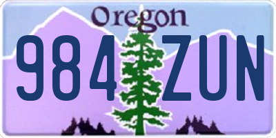 OR license plate 984ZUN