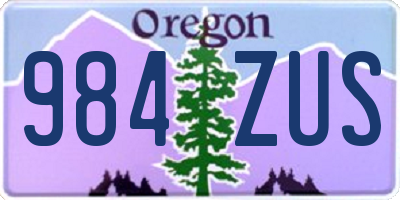 OR license plate 984ZUS