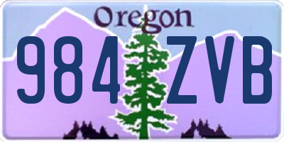 OR license plate 984ZVB