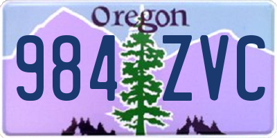 OR license plate 984ZVC