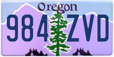 OR license plate 984ZVD