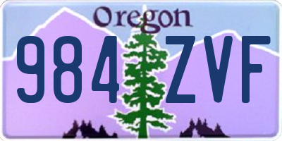 OR license plate 984ZVF