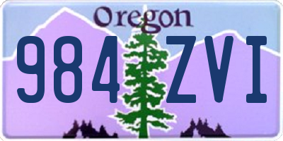 OR license plate 984ZVI
