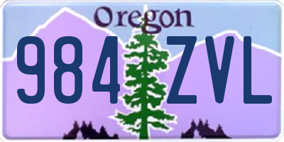 OR license plate 984ZVL