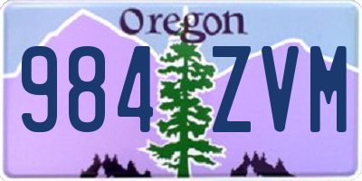 OR license plate 984ZVM