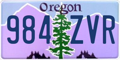 OR license plate 984ZVR