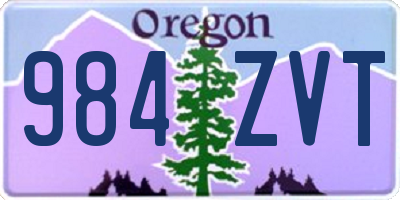 OR license plate 984ZVT