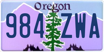 OR license plate 984ZWA