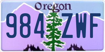 OR license plate 984ZWF