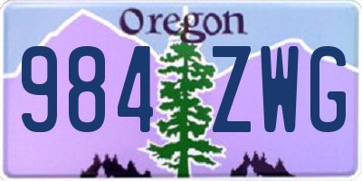 OR license plate 984ZWG