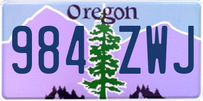 OR license plate 984ZWJ