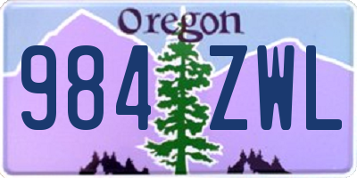 OR license plate 984ZWL